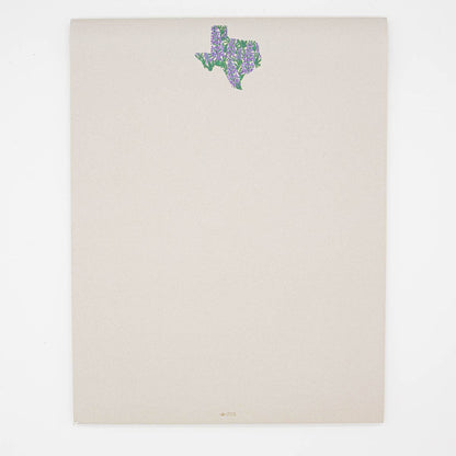 Texas Bluebonnet Notepad   Cream/Purple/Green   8.5x11