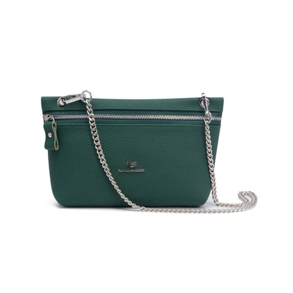 Genuine Leather RFID Crossbody Wallet: WineRed