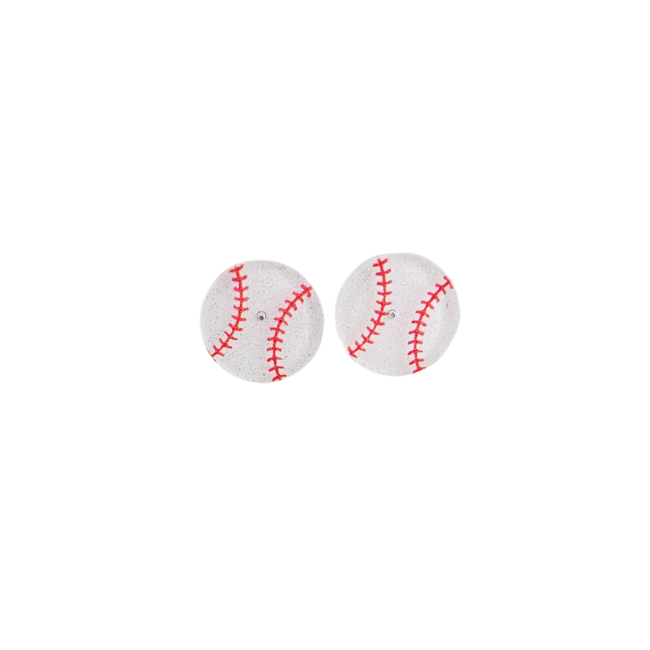 Glitter Baseball Studs // Game Day Earrings