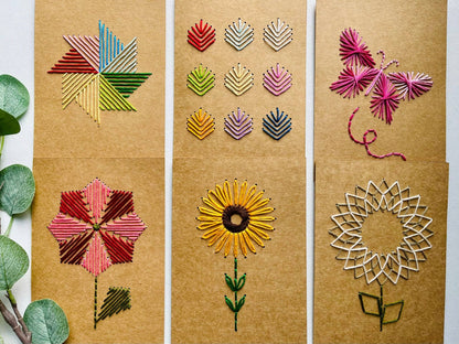 Sunflower DIY Embroidery Greeting Card Kit for Beg
