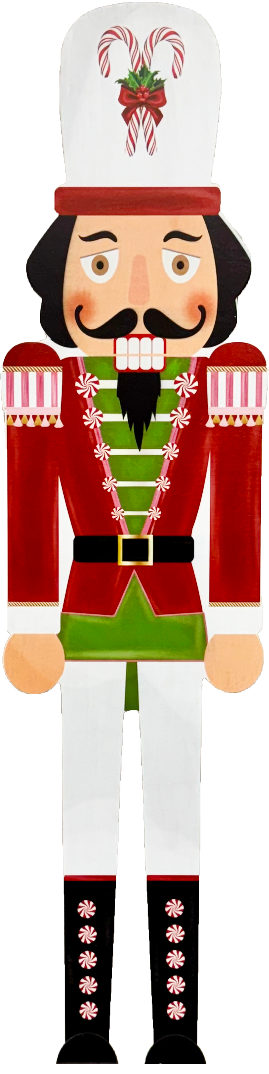 Large Nutcracker Cutout 46" Tall (Peppermint)