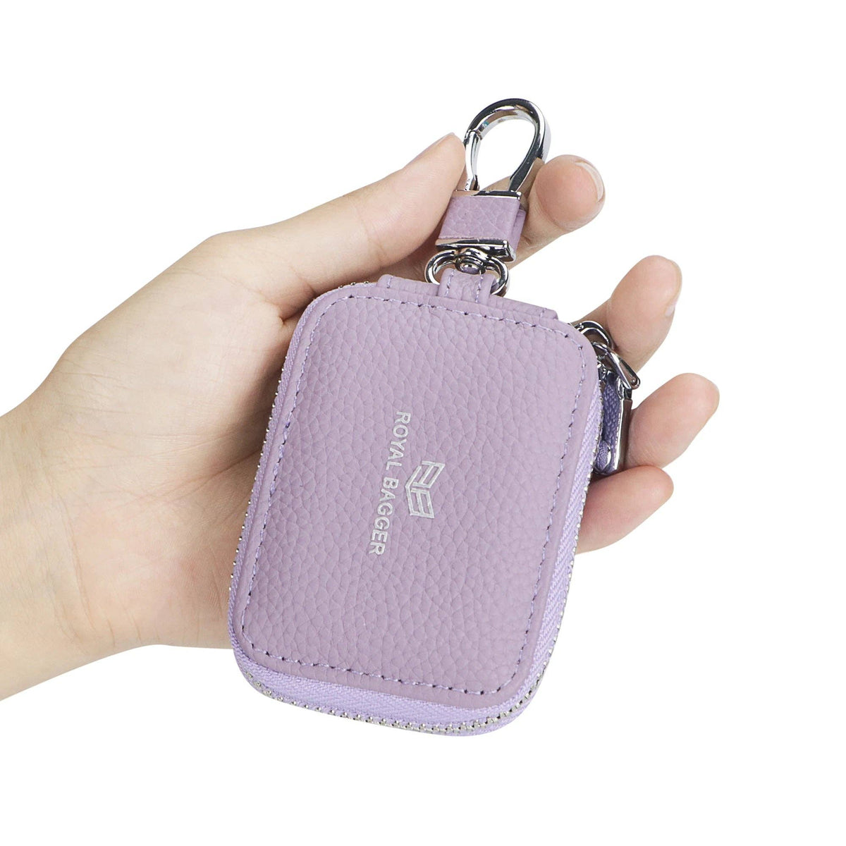 3901 Leather Earphone Pouch with Keychain: Orange