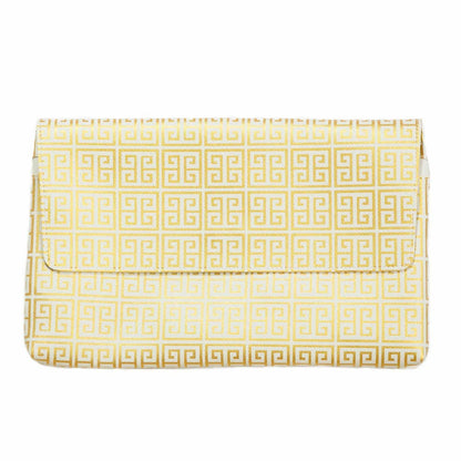 Catherine Clutch Gold Greek Key by TOP IT OFF