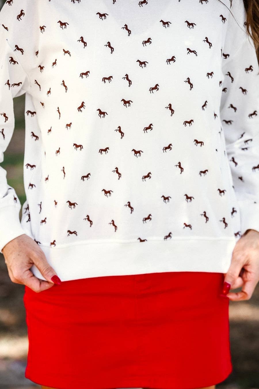 JESS LEA Giddy Up Terry Pullover: White