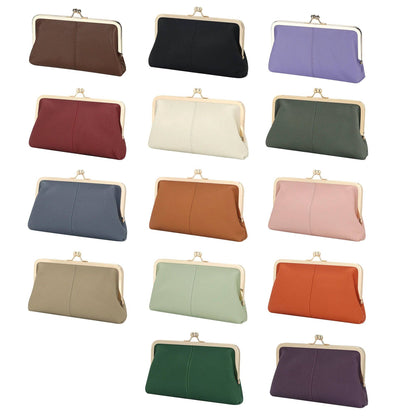 3468 Leather RFID Kiss-Lock Wallet: Brown