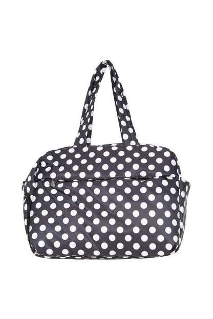 Black &amp; White Polka Dot Weekend Travel Bag: Black