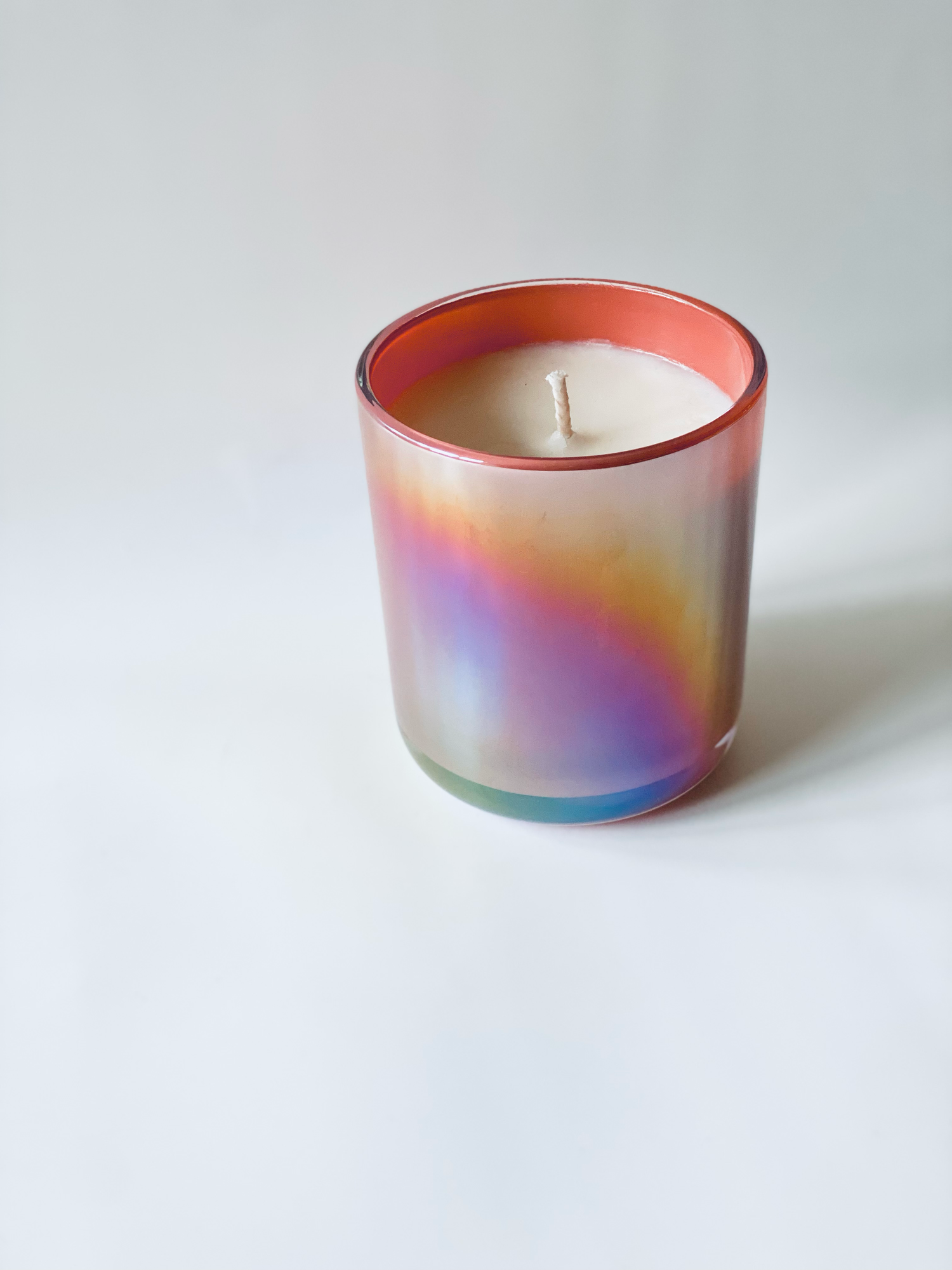 12 oz Pink Iridescent Vessel - 100% Natural Soy Candle: Spa Day / Yes / Yes