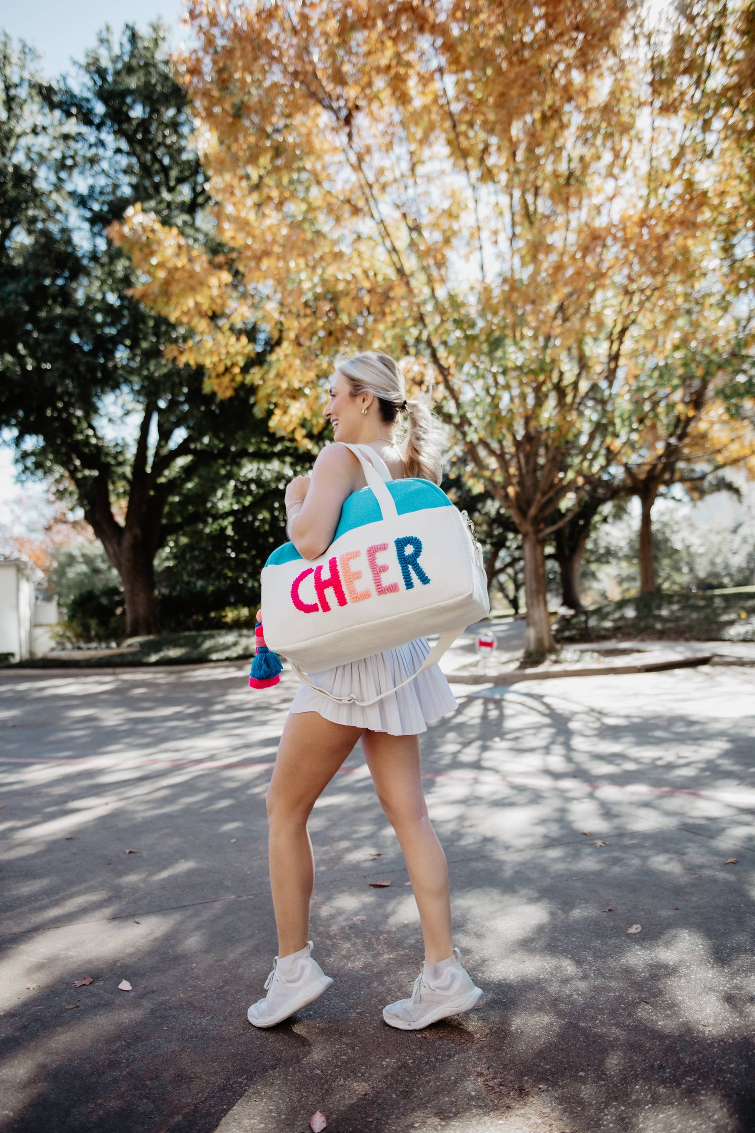 Aqua &quot;Cheer&quot; Weekender Duffle Bag: Aqua