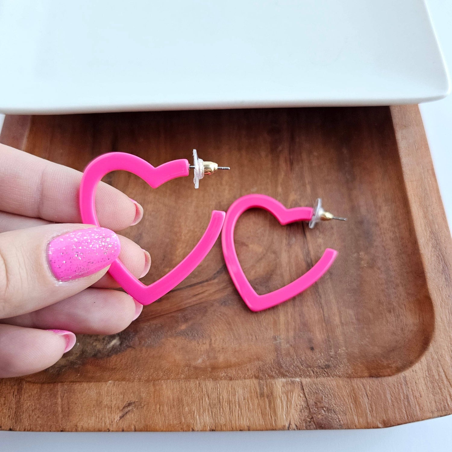 Heart Hoops - Ultra Pink // Jewelry, Earrings, Valentine&