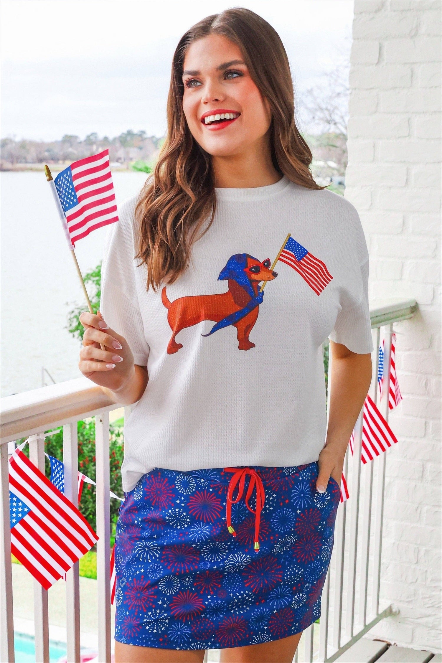 Red White and Boom Skort: Navy / XL