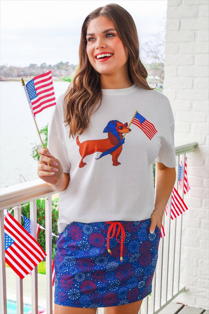 Red White and Boom Skort: Navy / XL