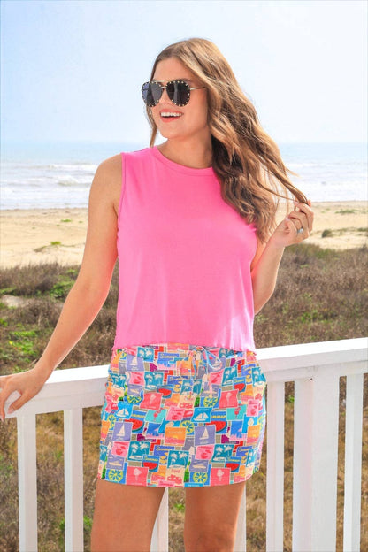 Postmarked in Paradise Skort: by Jess Lea