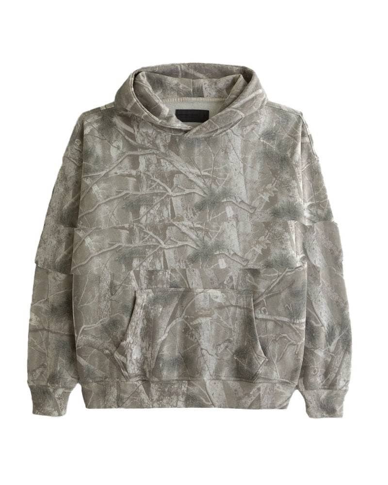 Maple Leaf Print Camouflage Essential Hoodie: NO06 / S