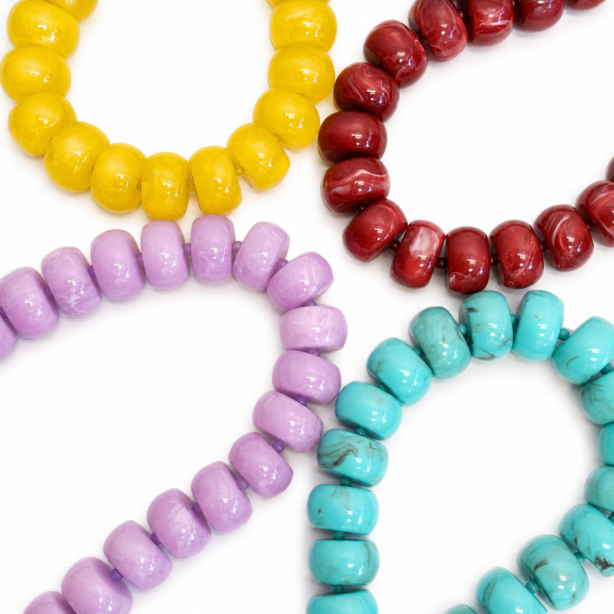 Chunky Resin &amp; Natural Stone Bead Necklace: Red Jasper Glow
