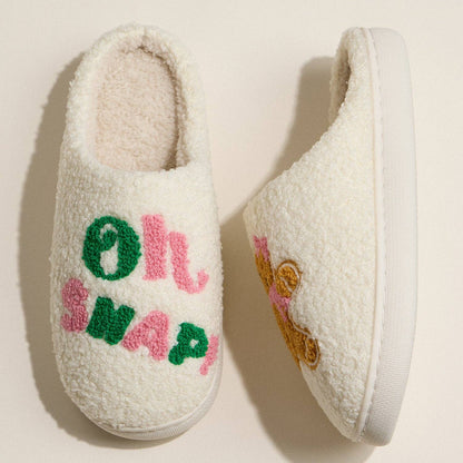 Oh Snap! Gingerbread Holiday Slippers: IV / S(38-39)