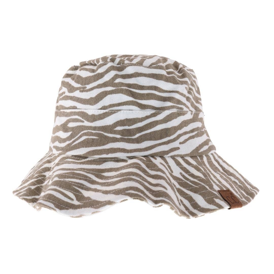 Zebra Print C.C Bucket Hat BK3923: Denim