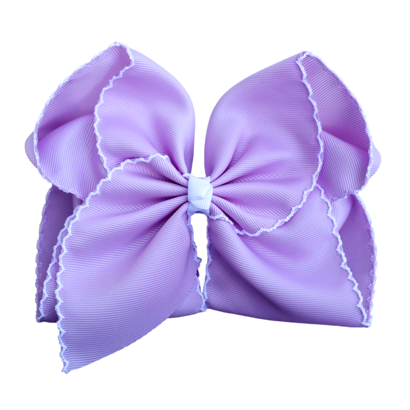 Lavender Moon Stitch Hair Bow : Nylon Headband / 5 inch