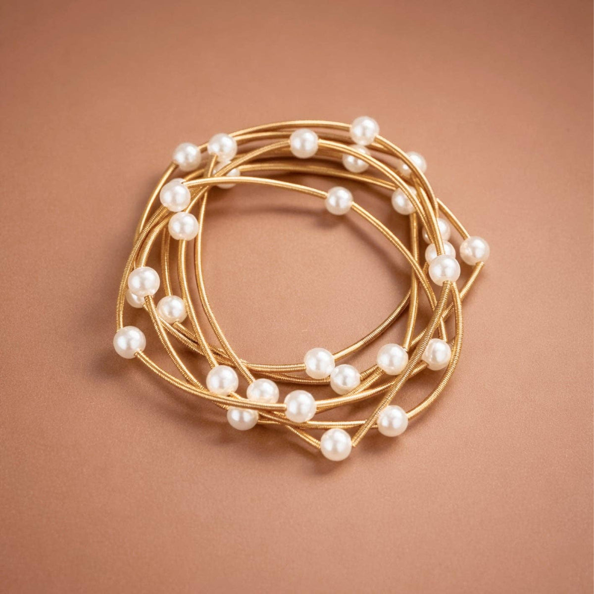 Boho Layered Spring Coil Guitar String Bracelet Set - 6026: S0OX3T6026 Gold