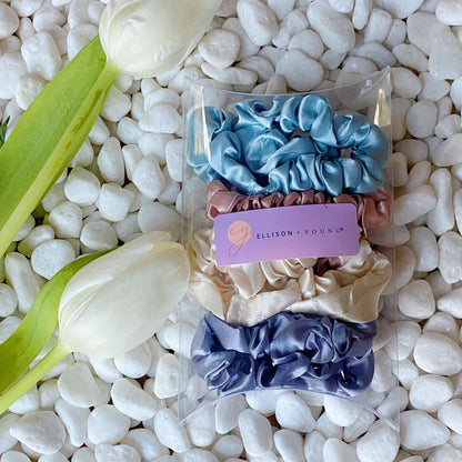 Satin Self Care Scrunch Set Of 8: Earthy Calm