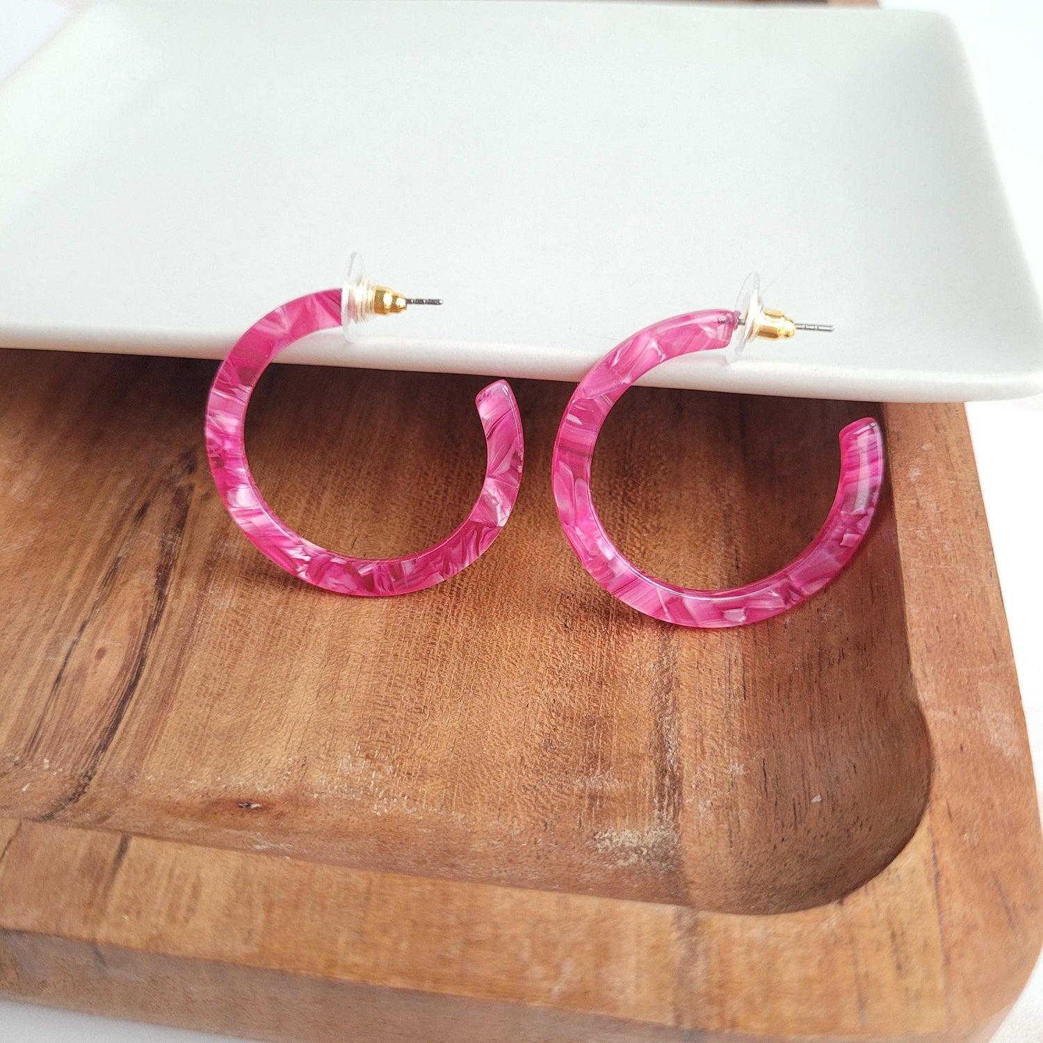 Camy Hoops - Raspberry // Earrings, Jewelry, Gifts