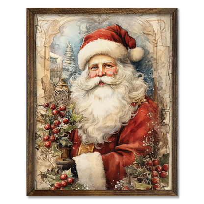 TIMBERLAND FRAME VINTAGE SANTA: 12&quot;x15&quot;