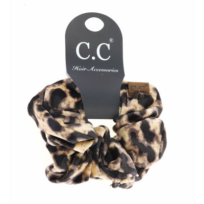Leopard Print Velvet Ponytail C.C Women&