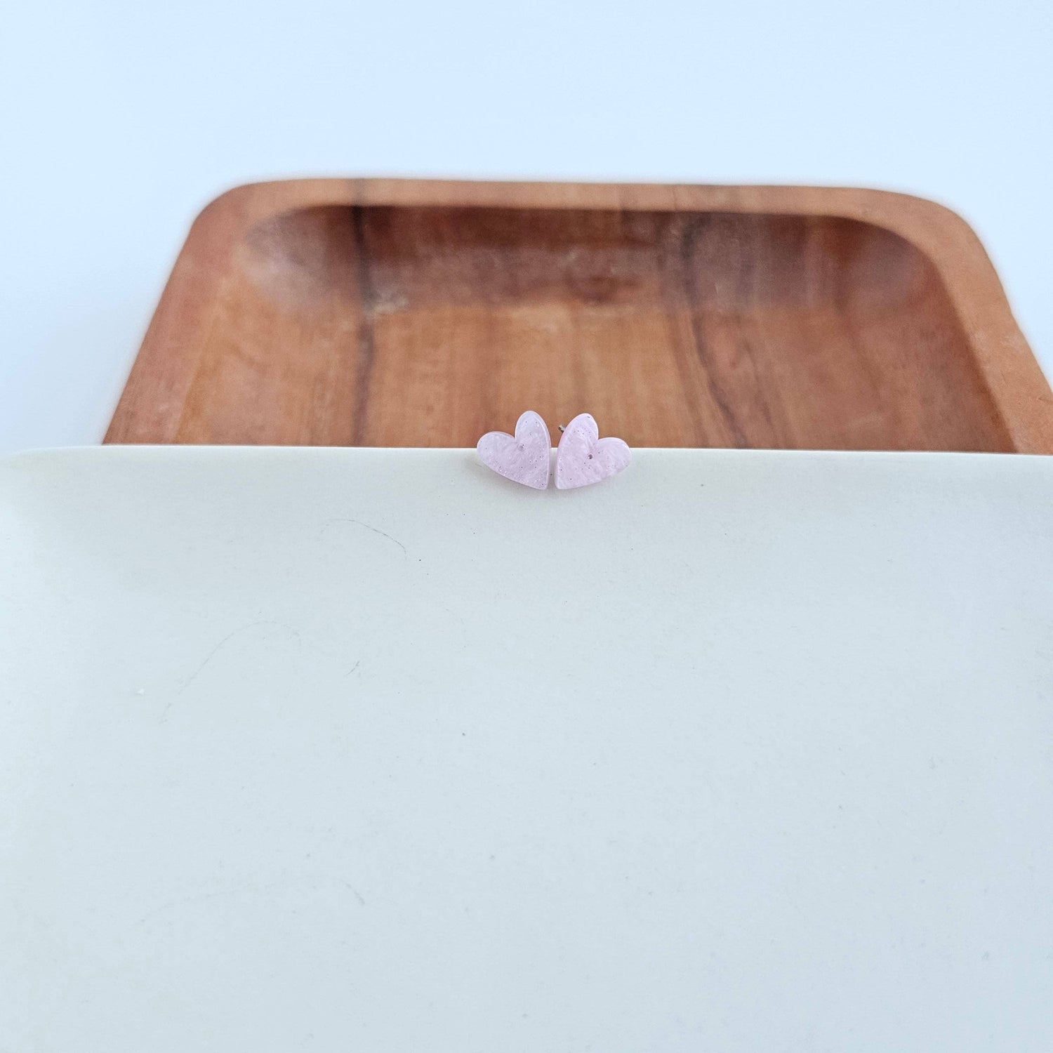 Hand Drawn Heart Studs - Lavender Purple // Jewelry, Earrings, Valentine