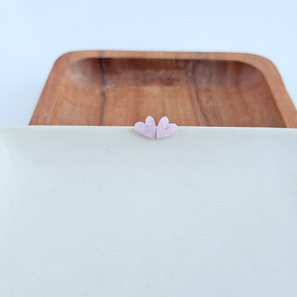 Hand Drawn Heart Studs - Lavender Purple // Jewelry, Earrings, Valentine