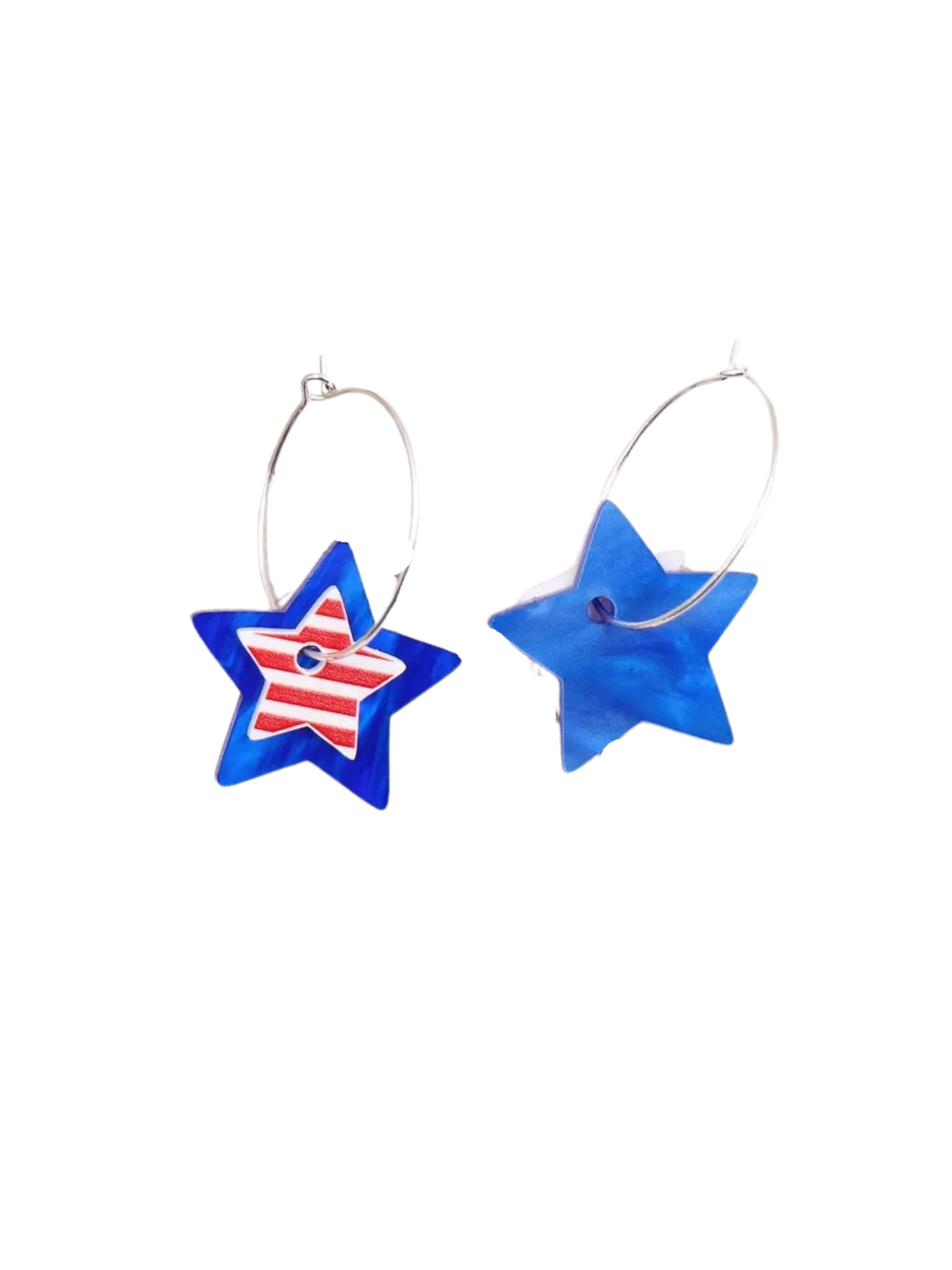 Independence Star Hoop Earring: Red