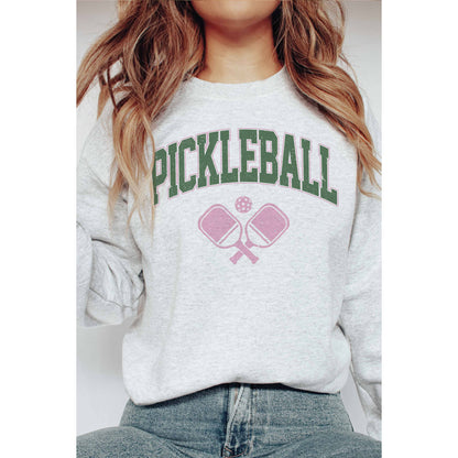 PICKLEBALL Graphic Sweatshirt: WHITE