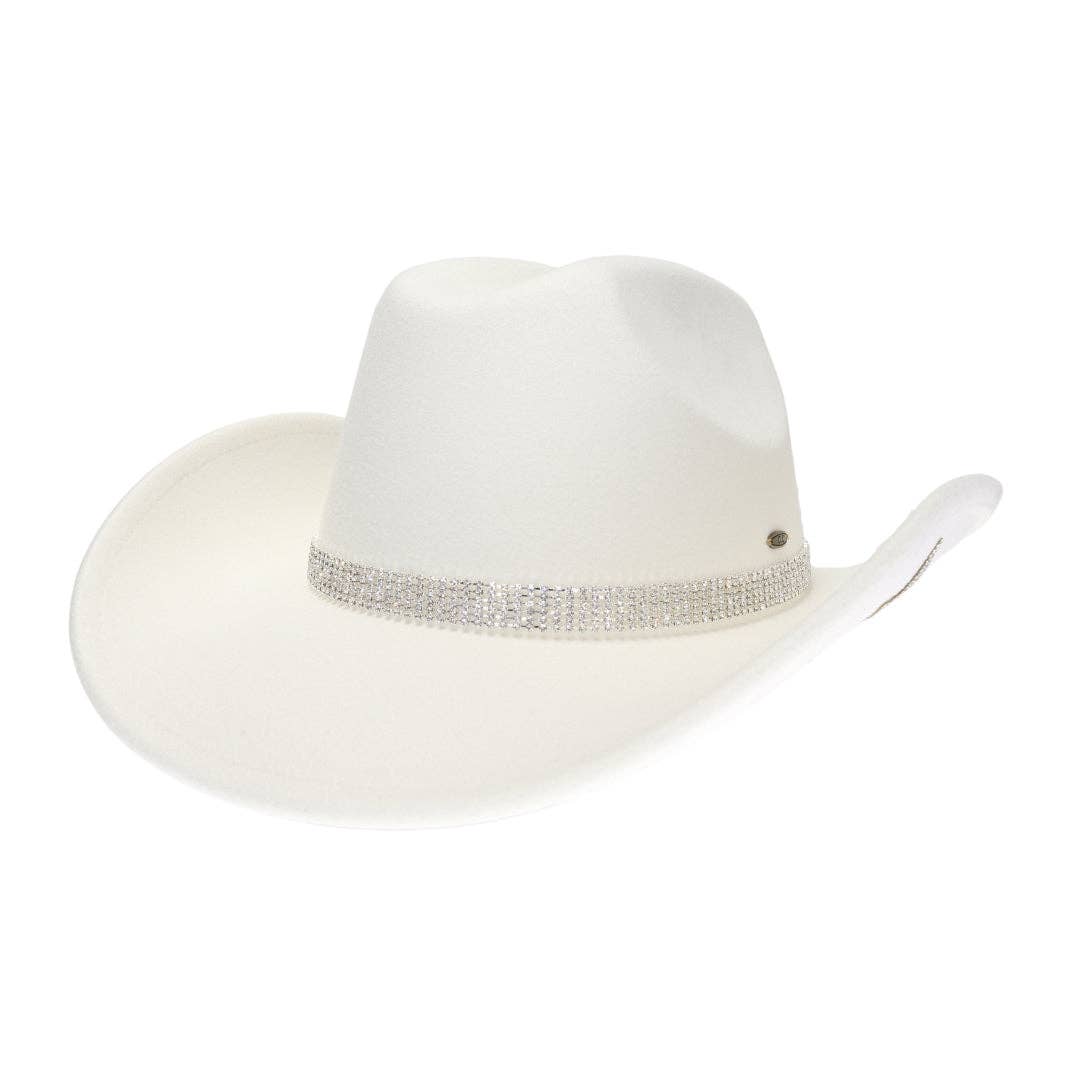 Houston Sequin Stars Cowboy Hat VCC0078: Ivory
