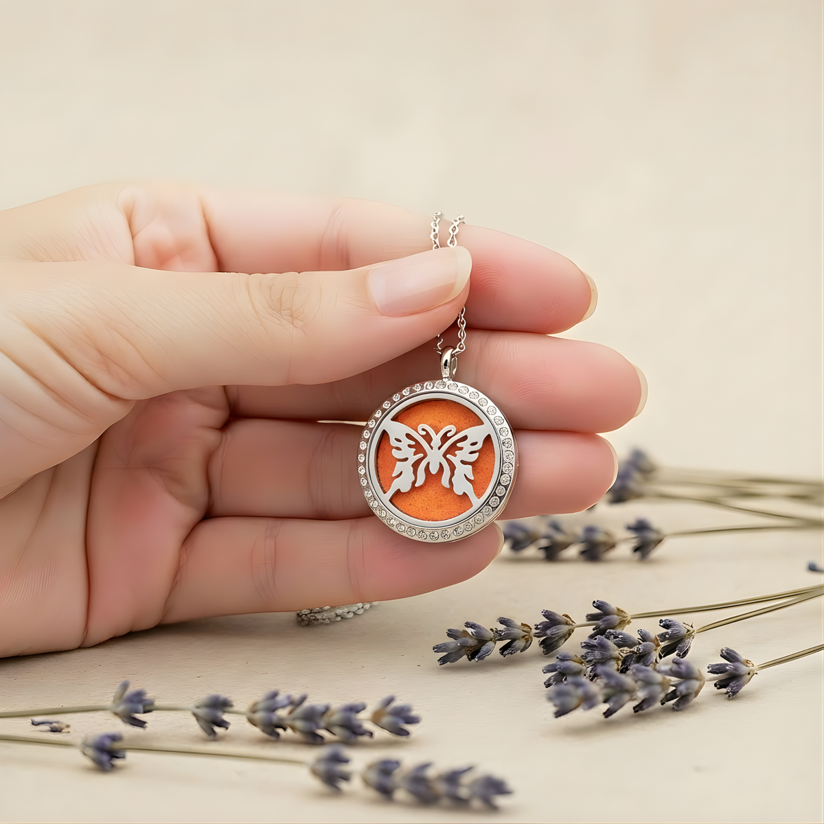 Butterfly Essential Oil Diffuser Necklace