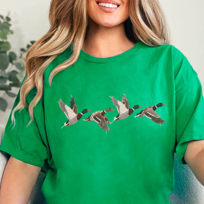 Patchwork Mallard Duck Graphic T-Shirt | Gildan : White / Large