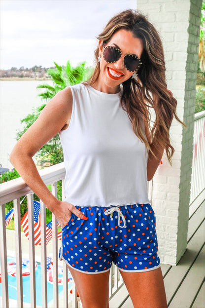 Americana Polka Dot Everyday Shorts: by Jess Lea