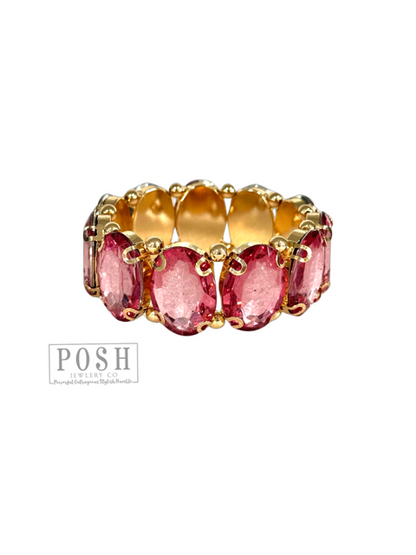 Oval rhinestone bracelet: Clear