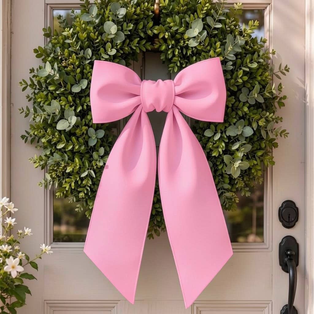Door Wreath Sash | All-Season Holidays Entryway Decor 76": Rose Pink