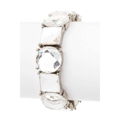 Lucite Stretch Bracelet: Gold/Clear