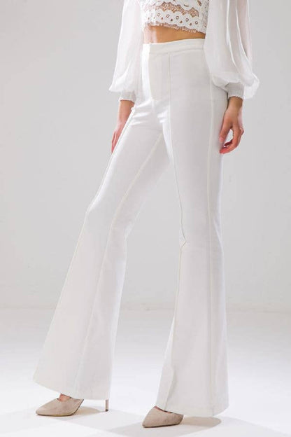 Hight-rise flare pants: GREEN by Flying Tomato