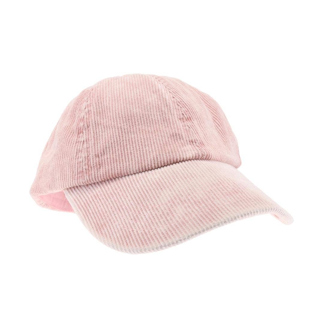 Stonewashed Corduroy Criss Cross High Pony C.C Ball Cap BT1014: Rose
