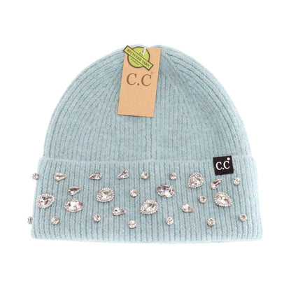 Rhinestone Charm Cuff C.C Beanie HTE0011: Dk. Grey