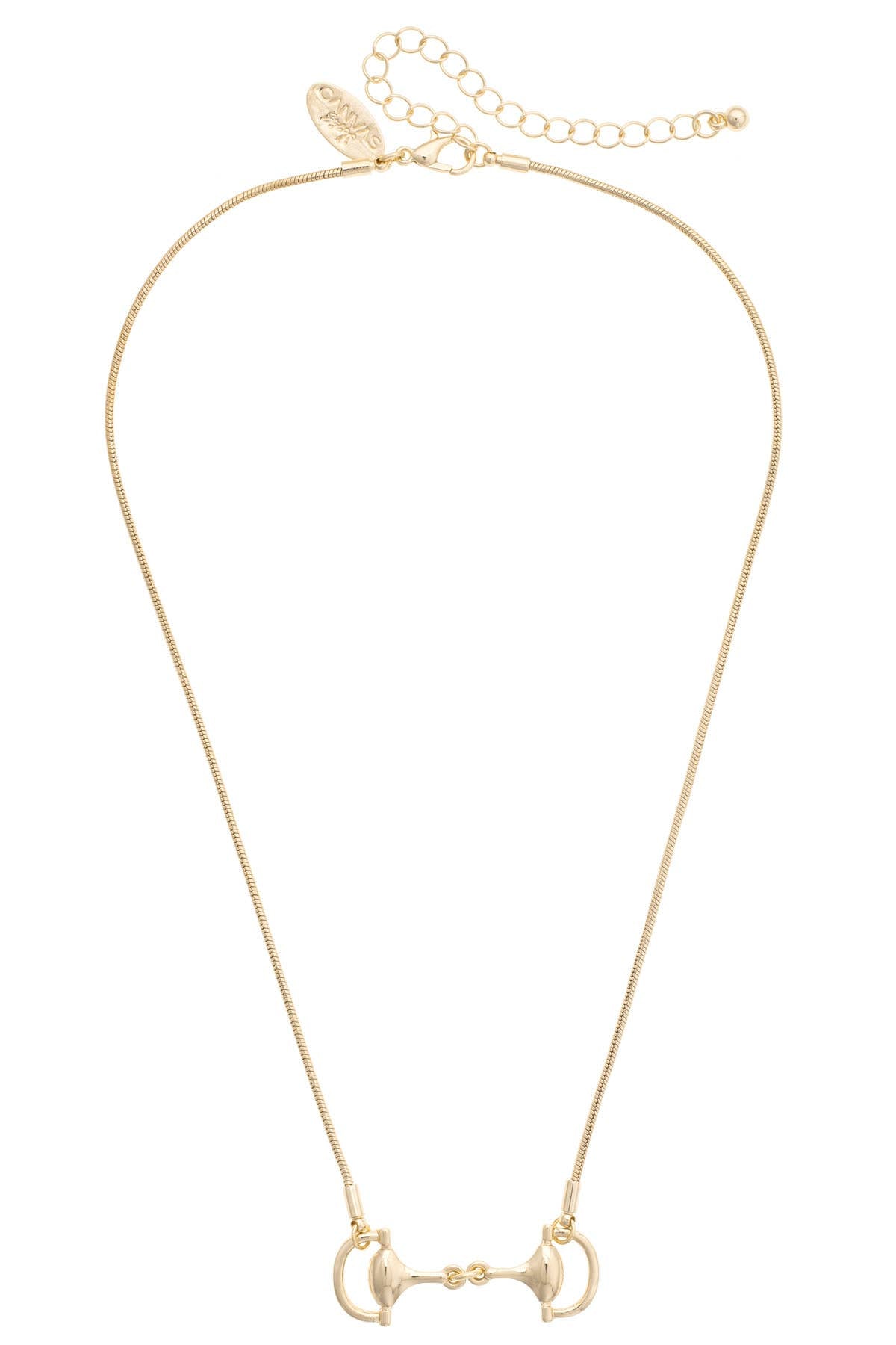 Celeste Bridle Bit Necklace in Shiny Gold