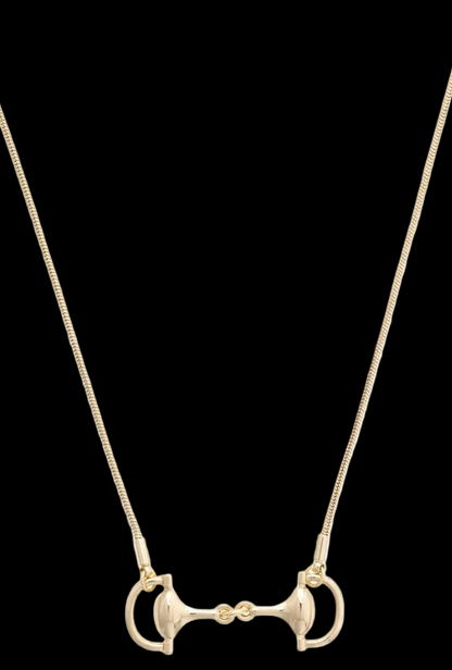 Celeste Bridle Bit Necklace in Shiny Gold