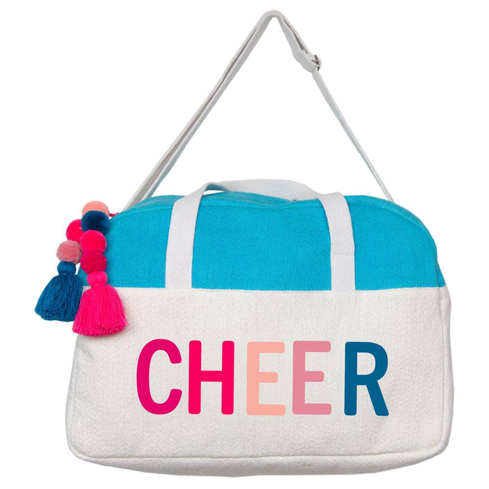 Aqua &quot;Cheer&quot; Weekender Duffle Bag: Aqua