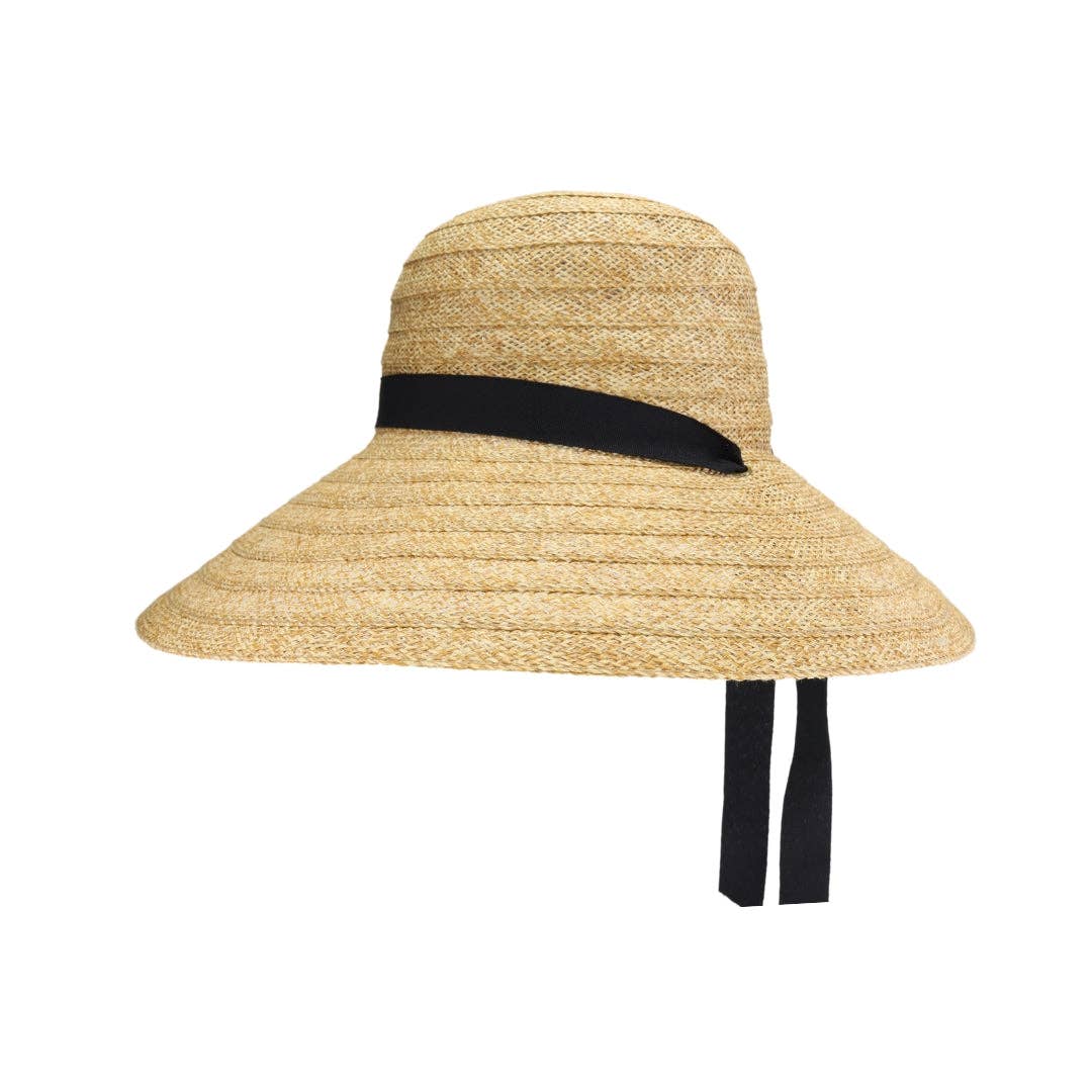 Straw Tie Band C.C Beach Hat STC0011: Natural
