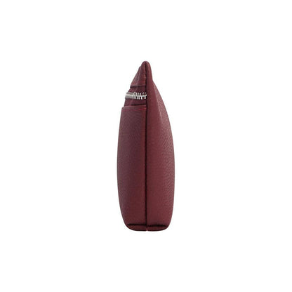 Genuine Leather RFID Crossbody Wallet: WineRed