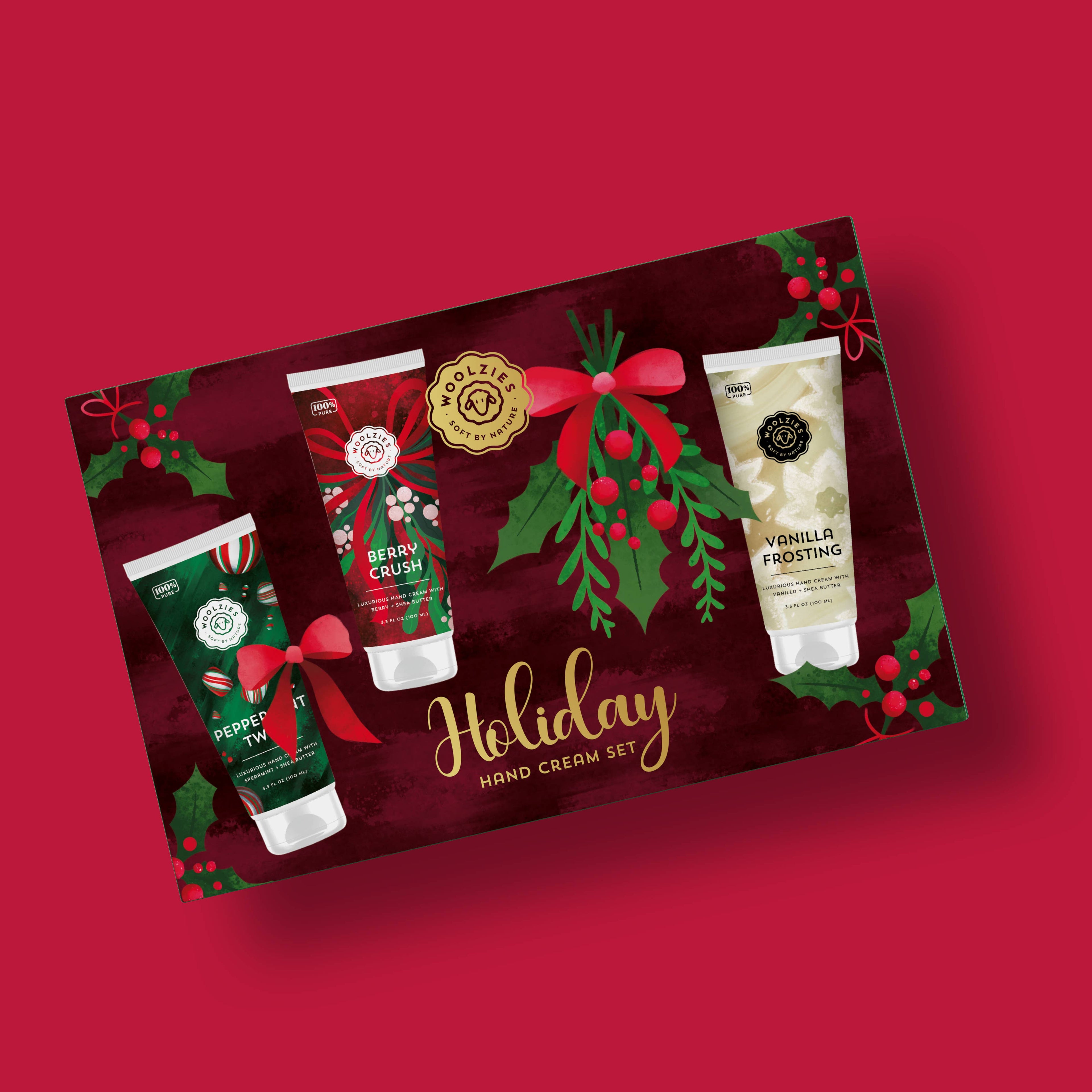 Holiday Hand Cream Trio | Shea Butter Gift Set Burgundy