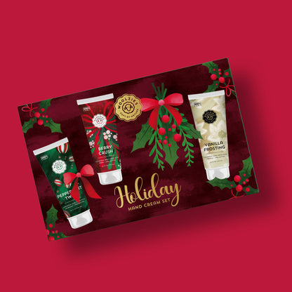Holiday Hand Cream Trio | Shea Butter Gift Set Burgundy