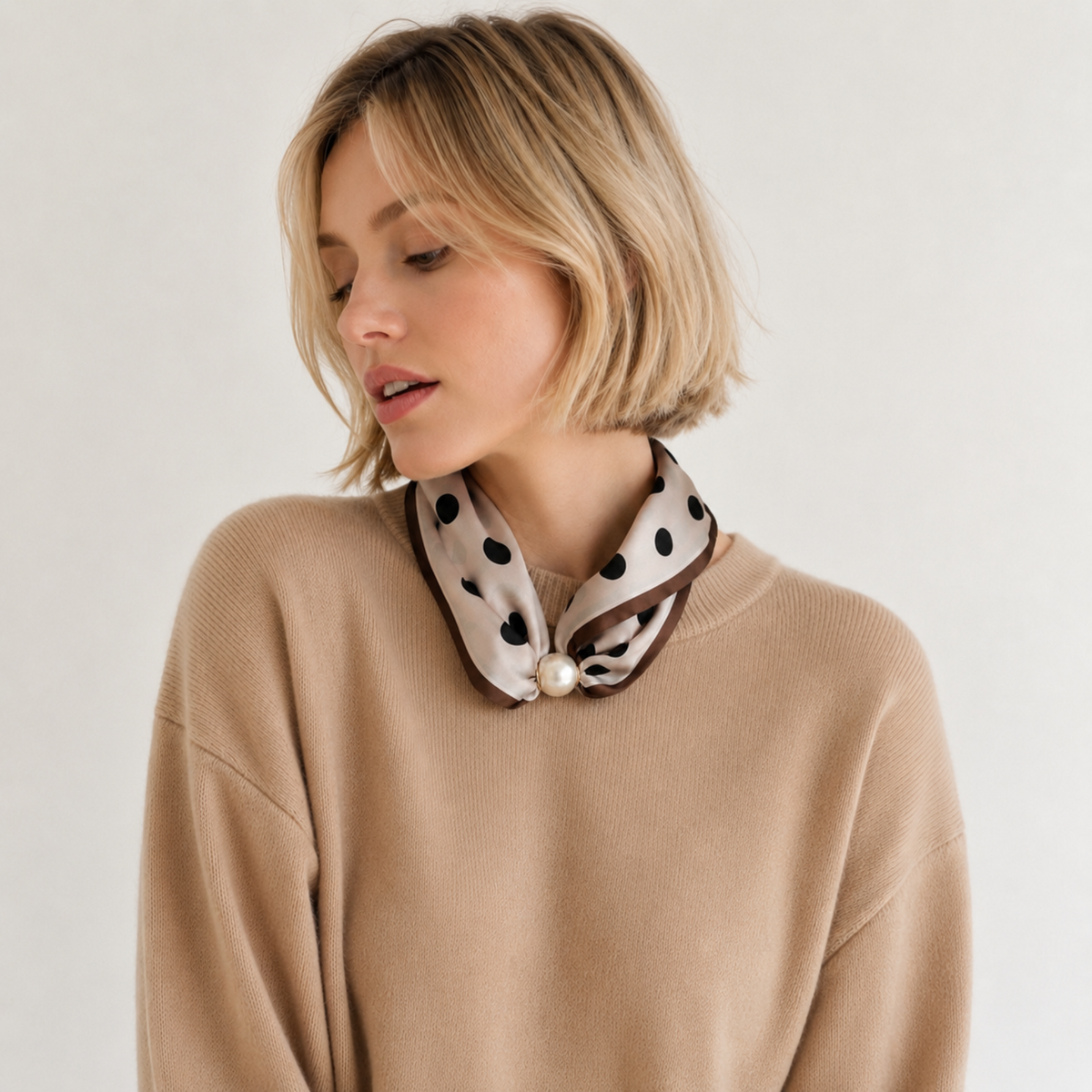 Ellison+Young Satin Twilly Scarf Necklace with Jeweled Magnetic Clasp: Leopard Print