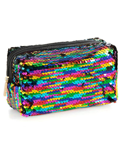 SEQUIN BLING COSMETIC POUCH: Violet