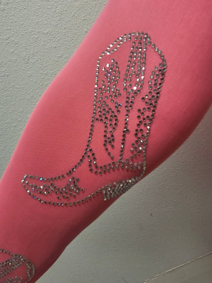 Dylan Rhinestone Embellished Mesh LS Top - Pink: Pink